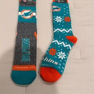 NFL Team Logo Casual Socks - Teal and Orange